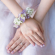鮮花新秘│鮮花飾品│新娘手腕花│白色手腕花│紫色手腕花