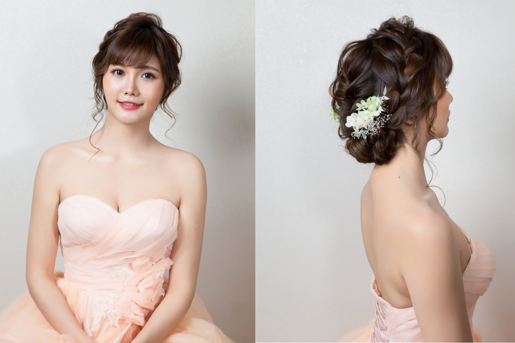 wedding four strand braid hairstyle｜wedding hairstyle with flowers |wedding hairstyle｜新娘造型｜編髮造型｜高雄新秘YUKI|