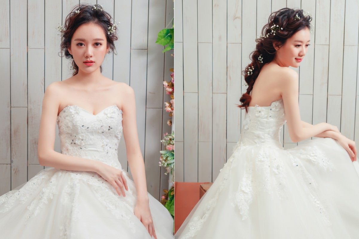 新娘髮型, wedding hairstyle, 後編髮造型, 鮮花造型, 高雄新秘YUKI, 減齡妝, 白紗造型, 新娘物語雜誌